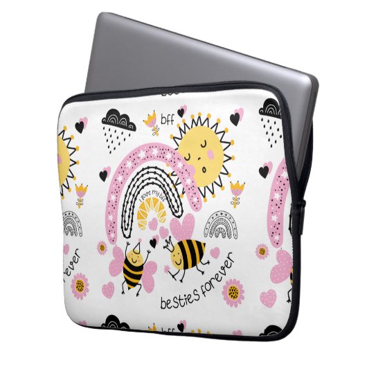 Queen Bees Best Friends Forever Niedliche BESTE FR Laptopschutzhülle (Vorderseite Links)