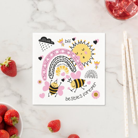 Queen Bees Best Friends Forever Niedliche BESTE FR Serviette (Beispiel)