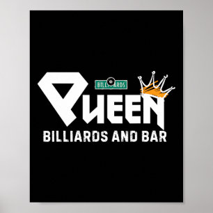 Queen Billiards und Bar Vintager Pool Player Funny Poster