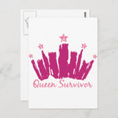 Queen Breast Cancour Survivor Postkarte (Vorne/Hinten)