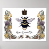 Queen Bumble Bee in Blume Frame Poster (Vorne)