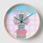 Queen Bunny Round Acrylic Wall Clock Uhr (Vorderseite)