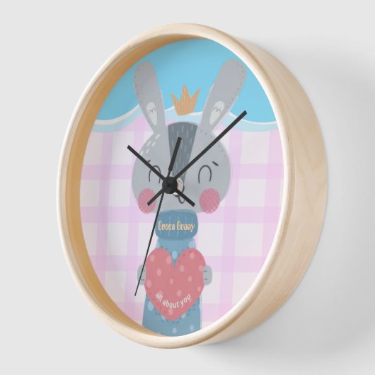 Queen Bunny Round Acrylic Wall Clock Uhr (Winkel)