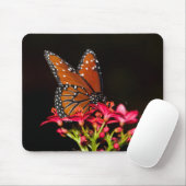 Queen Butterfly auf rosa Blume Mousepad (Mit Mouse)