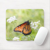 Queen Butterfly Sunning on Milkweed Mousepad (Mit Mouse)