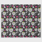 Queen Cat Pattern Geschenkpapier (Flach)