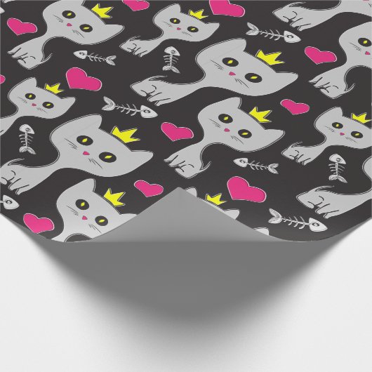 Queen Cat Pattern Geschenkpapier (Ecke)
