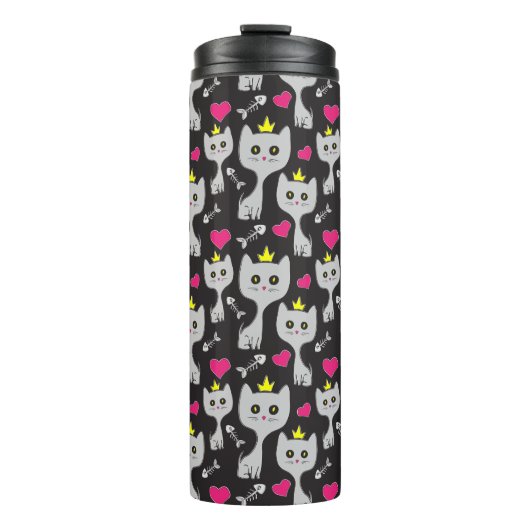 Queen Cat Pattern Thermosbecher (Vorderseite)