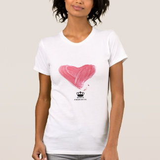 Queen Charlotte White `tee mit rosa Herz T-Shirt
