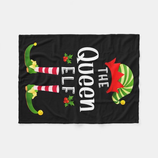 Queen Christmas Elf Matching Pajama X-mas Party  Fleecedecke (Vorderseite (Horizontal))