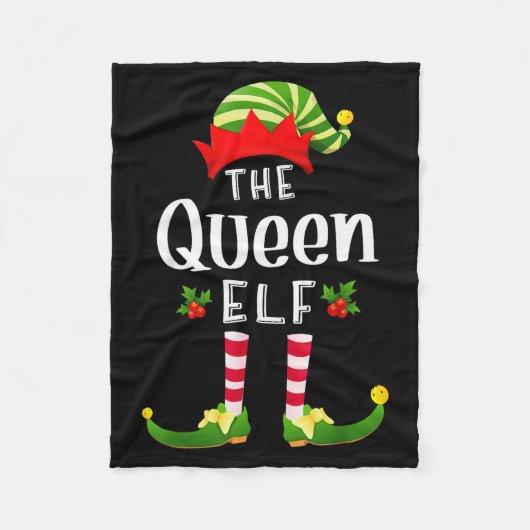 Queen Christmas Elf Matching Pajama X-mas Party  Fleecedecke (Vorderseite)