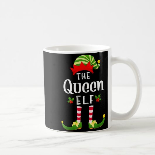 Queen Christmas Elf Matching Pajama X-mas Party  Kaffeetasse (Rechts)