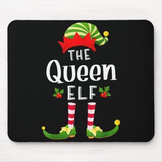 Queen Christmas Elf Matching Pajama X-mas Party Mousepad (Vorne)