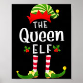 Queen Christmas Elf Matching Pajama X-mas Party  Poster (Vorne)