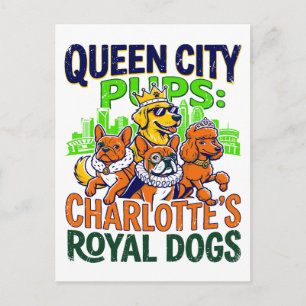 Queen City Welpen Charlotte Königliche Hunde Postkarte