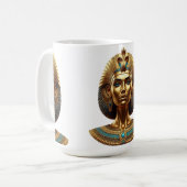 Queen Cleopatra – Golden Egyptian Majesty Art Desi Kaffeetasse (Vorderseite Links)