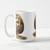 Queen Cleopatra – Golden Egyptian Majesty Art Desi Kaffeetasse (Links)