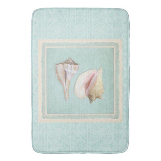 Queen Conch Blitz Whelk Seashells Muscheln Beach Badematte (Vorderseite Vertikal)