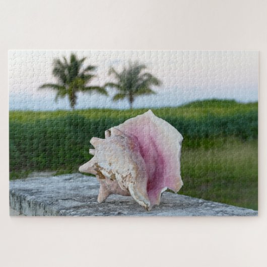 Queen Conch Muschel auf einer Mauer, das Bahamas P Puzzle (Horizontal)