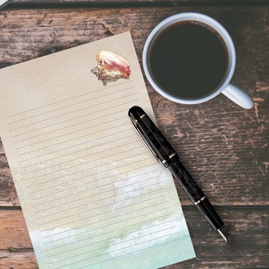 Queen Conch Muschel Beach Sand Schreibpapier Briefpapier