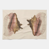 Queen Conch Muschel Seashell, Vintag maritimes Leb Geschirrtuch (Horizontal)