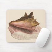 Queen Conch Muschel Seashell, Vintag maritimes Leb Mousepad (Mit Mouse)