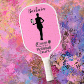 Queen Court Sparkle Pink Name Pickleball Schläger