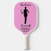 Queen Court Sparkle Pink Name Pickleball Schläger (Vorderseite)