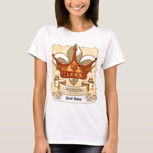 Queen Crown Banner Oma T-Shirt (Vorderseite)