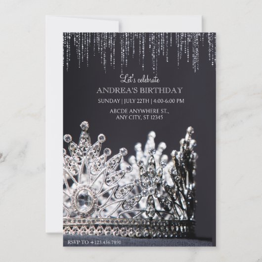 Queen Crown Einladung (Vorderseite)