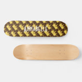 Queen Crown Gold Black Skateboard (Horizontal)