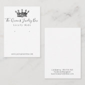 Queen Crown Handmade Schmuck Earring Display Visitenkarte (Vorne/Hinten)