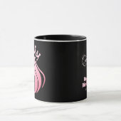 Queen Crown Pink Glitzer Black Happy Geburtstag Tasse (Zentrum)