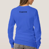 Queen Custom Text Kronenbild Deep Royal Langarm T-Shirt (Rückseite)