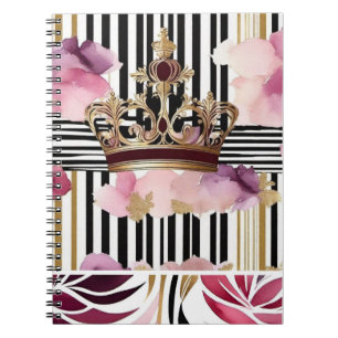 QUEEN Den ganzen Tag über. Watercolor Crown-Notizb Notizblock
