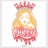 Queen Design – Elegant Royal Crown Aufkleber (Blatt)