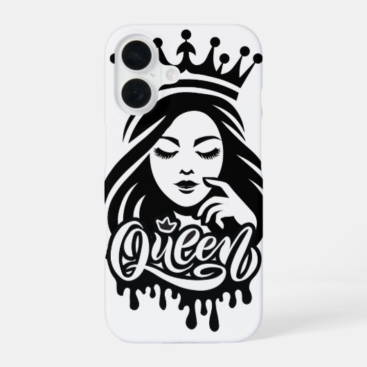 Queen Design – Elegant Royal Crown iPhone 16 Hülle (Rückseite)