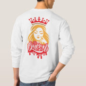 Queen Design – Elegant Royal Crown Typography for  T-Shirt (Rückseite)