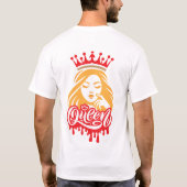 Queen Design – Elegant Royal Crown Typography T-Shirt (Rückseite)