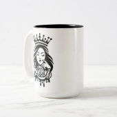 Queen Design – Elegant Royal Crown Zweifarbige Tasse (Vorderseite Links)