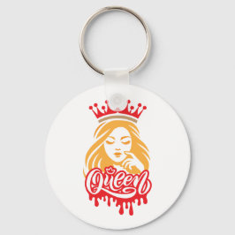 Queen Design – Elegante königliche Kronentypografi Schlüsselanhänger