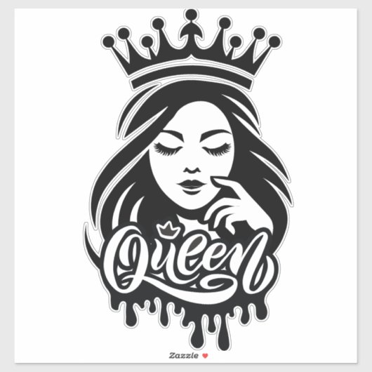 Queen Design – Elegante Königskrone Aufkleber (Blatt)