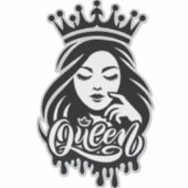 Queen Design – Elegante Königskrone Aufkleber (Vorderseite)