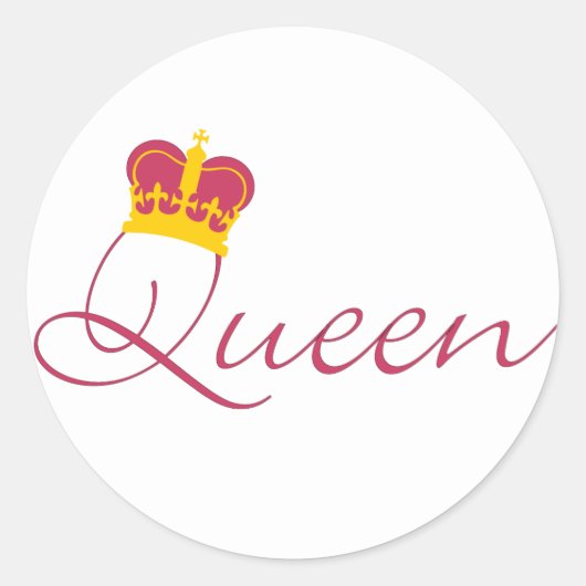 Queen Design Runder Aufkleber (Vorderseite)