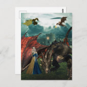 Queen Dragons Wyvern Feuerparadies Burg Postkarte (Vorne/Hinten)