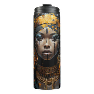 Queen Driving in Gold Art Tumbler Thermosbecher