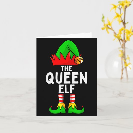 Queen Elf Matching Family Christmas Women Karte (Gelbe Blume)