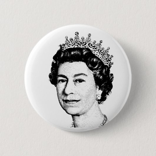 QUEEN ELIZABETH BUTTON BACK ABZEICHEN (Vorderseite)