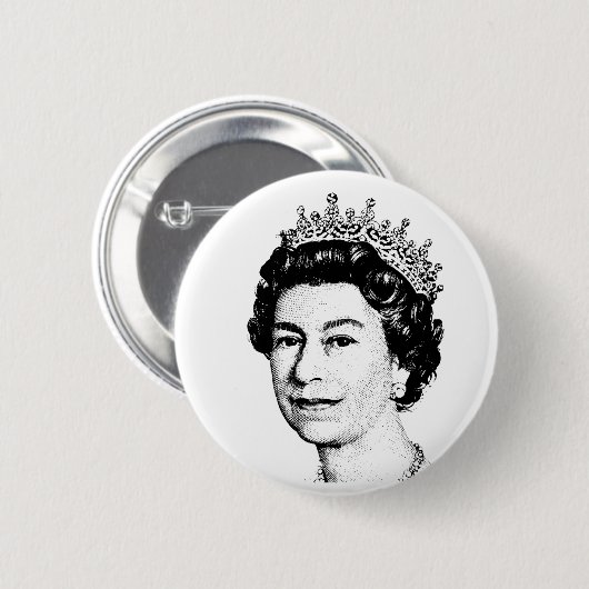 QUEEN ELIZABETH BUTTON BACK ABZEICHEN (Vorne & Hinten)