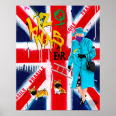 "Queen Elizabeth" Graffiti Style Poster (Vorne)